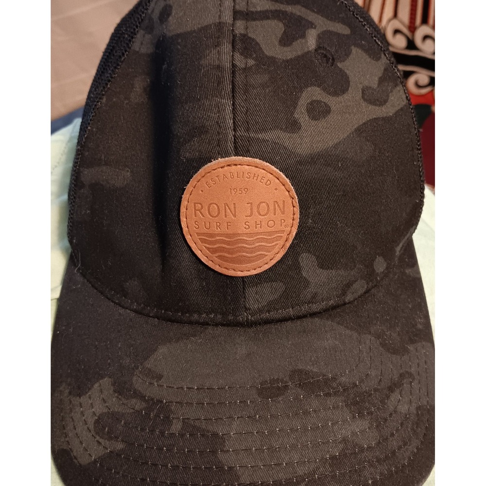 Ron Jon Surf Shop Trucker Hat Black Olive Camo Adult The Classics Snapback Used